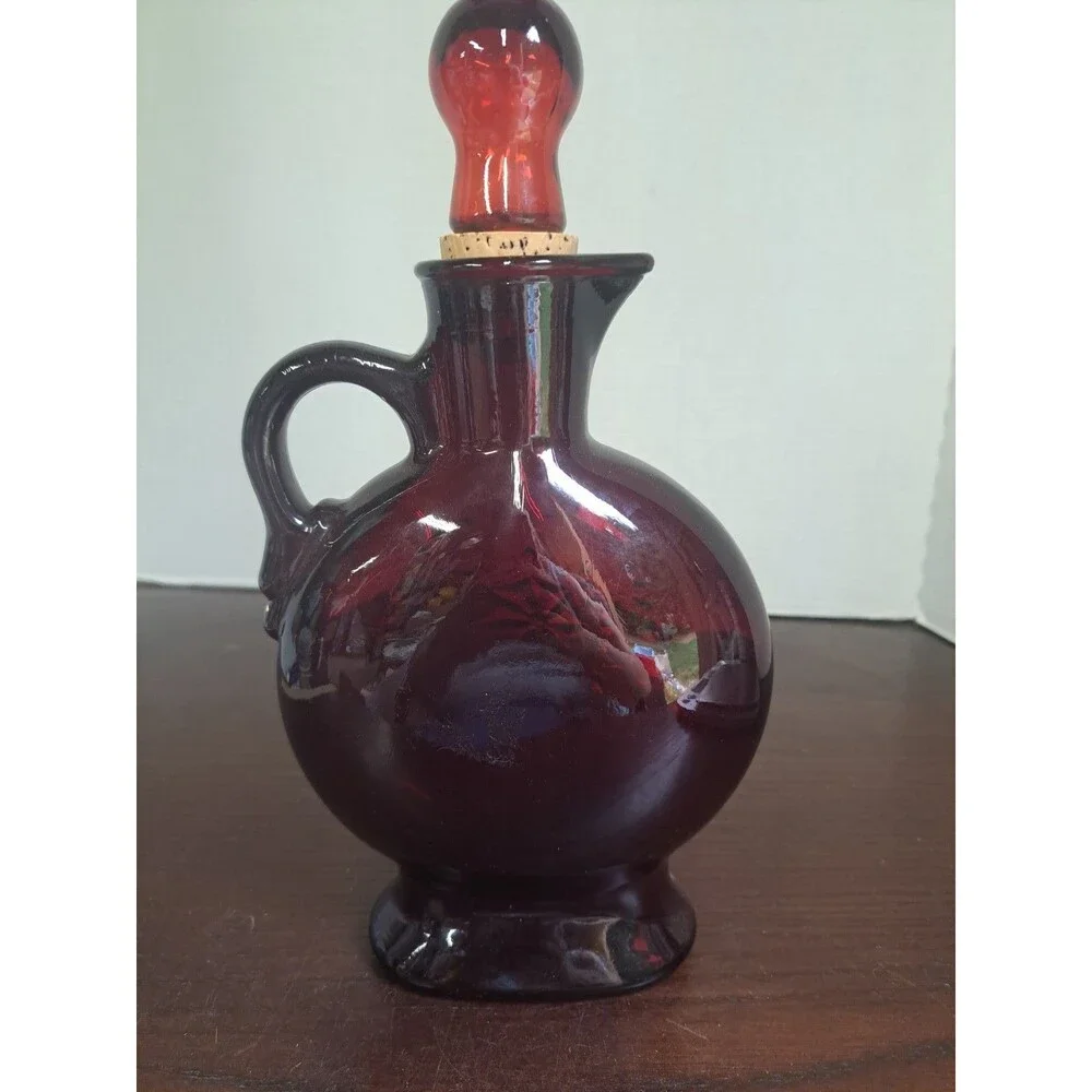 1960s Wheaton Ruby Red 8point Star Glass Decanter